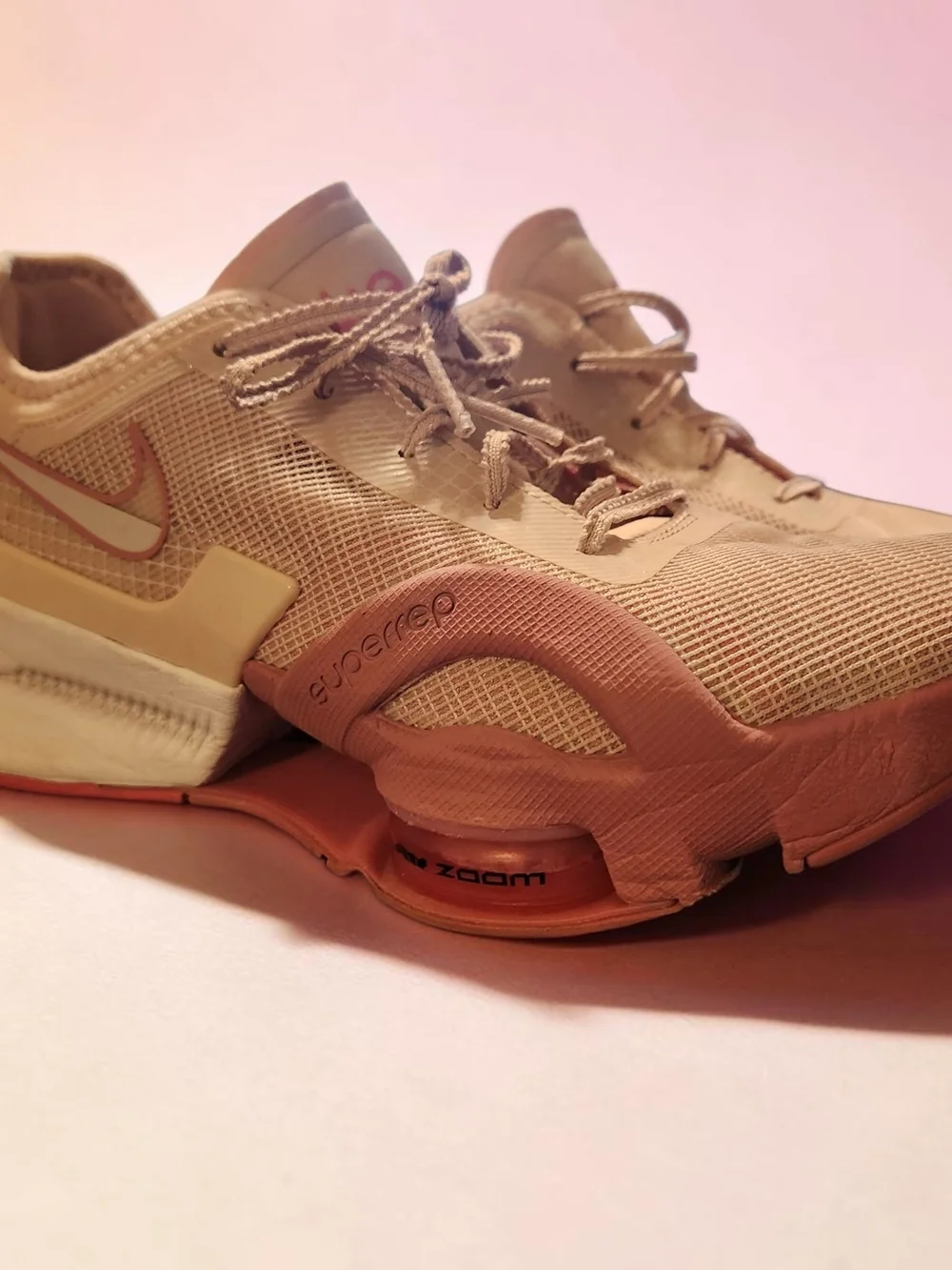 Nike Women's SuperRep SE Pink Beige Training Sneakers
